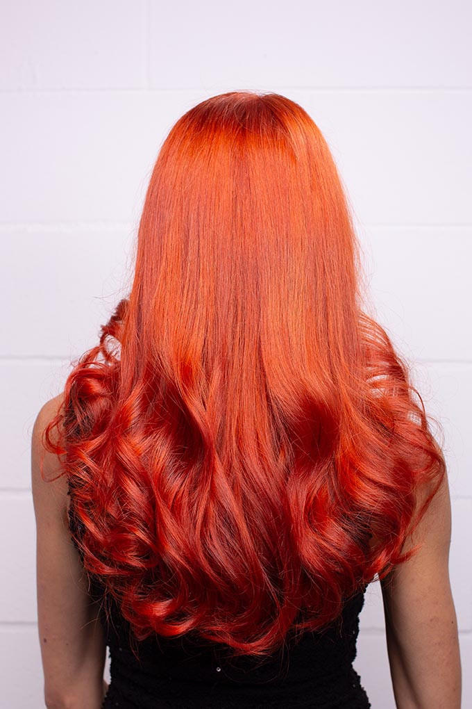 Thick Wavy Fire-Engine Red — Fire Red Hair