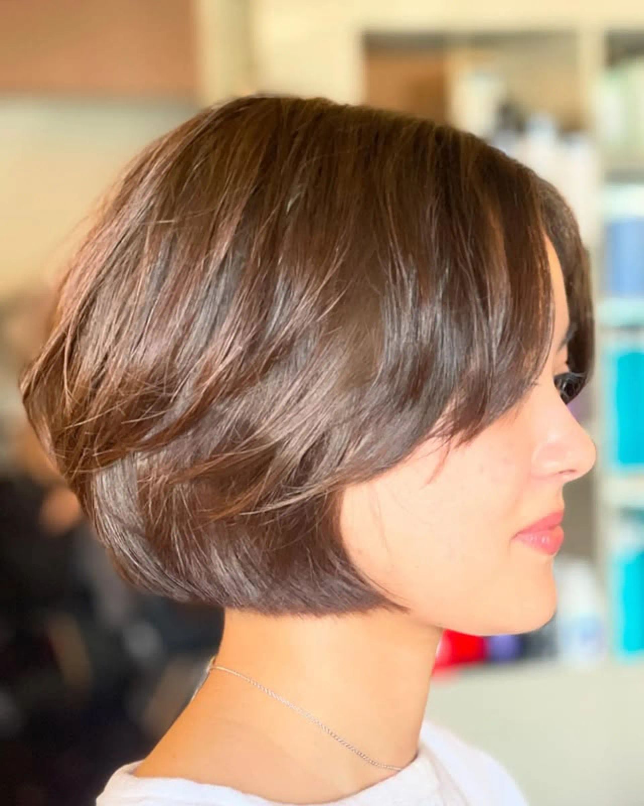 Layered Bob with Curtain Bangs | Object Salon | Santa Monica, California