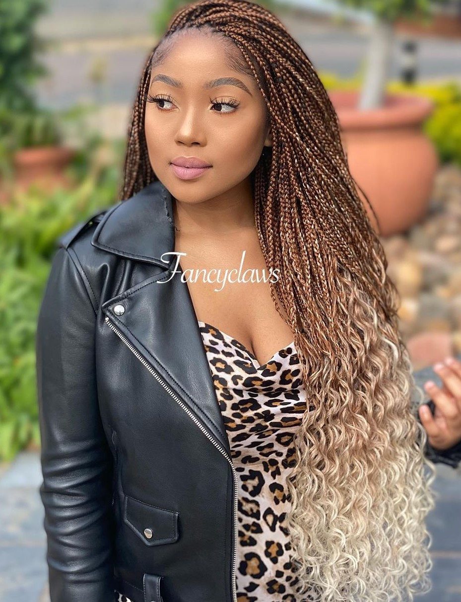 Thin Braids with Multi-Tone Ombre — Ombre Braids