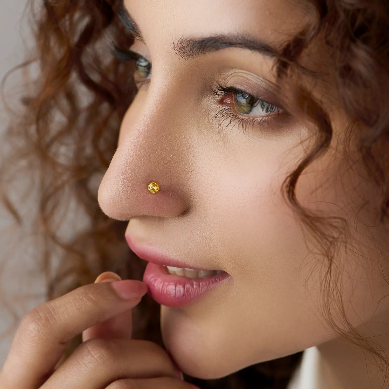 Sunburst Gold Nose Stud with White Gems for Ornate Detail Sunburst Gold Nose Stud with White Gems for Ornate Detail — Nose Piercing Ideas