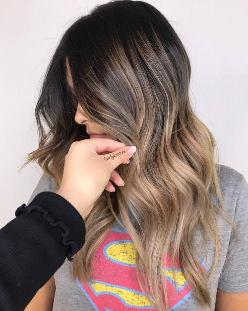 Collarbone Waves Dark Brown to Blonde Collarbone Waves Dark Brown to Blonde — Shadow Root