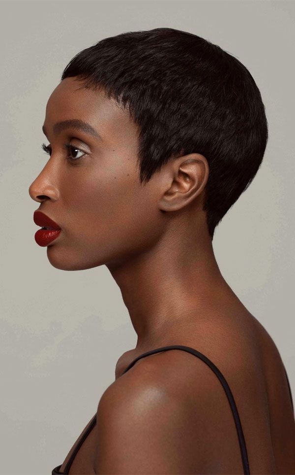 Black Pixie With Wet-Look Finish Black Pixie With Wet-Look Finish — Very Short Pixie Cuts