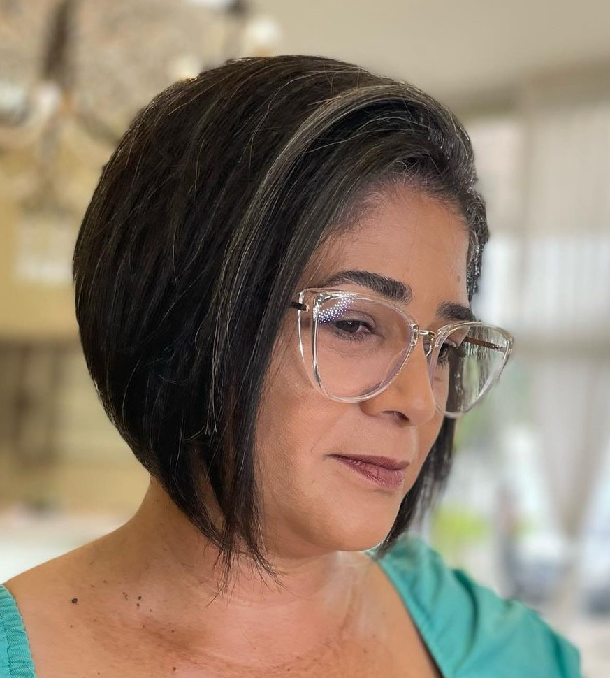 Textured Ear-Length Bob — Haircuts with Glasses