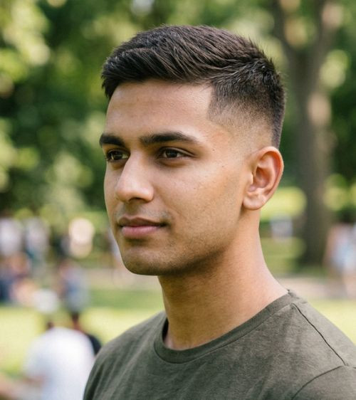 Side View Visual Idea Side View Visual Idea — Low Taper Fade Straight Hair