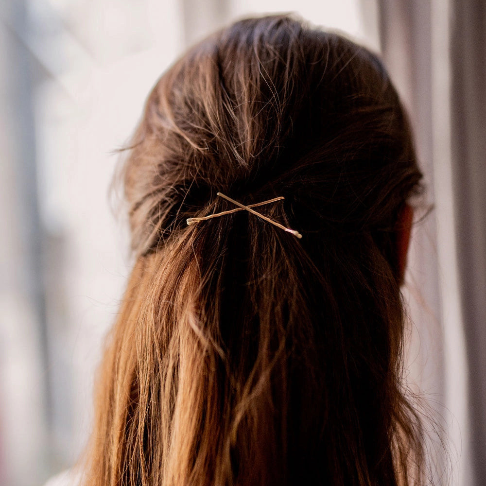 Half-Up Twist with Decorative Pins Half-Up Twist with Decorative Pins — Bobby Pin Hairstyles