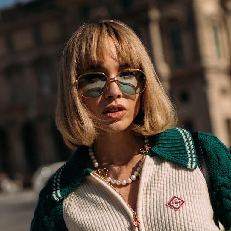 Chin-Length Bob With Blunt Bangs Chin-Length Bob With Blunt Bangs — Haircuts for Thick Hair