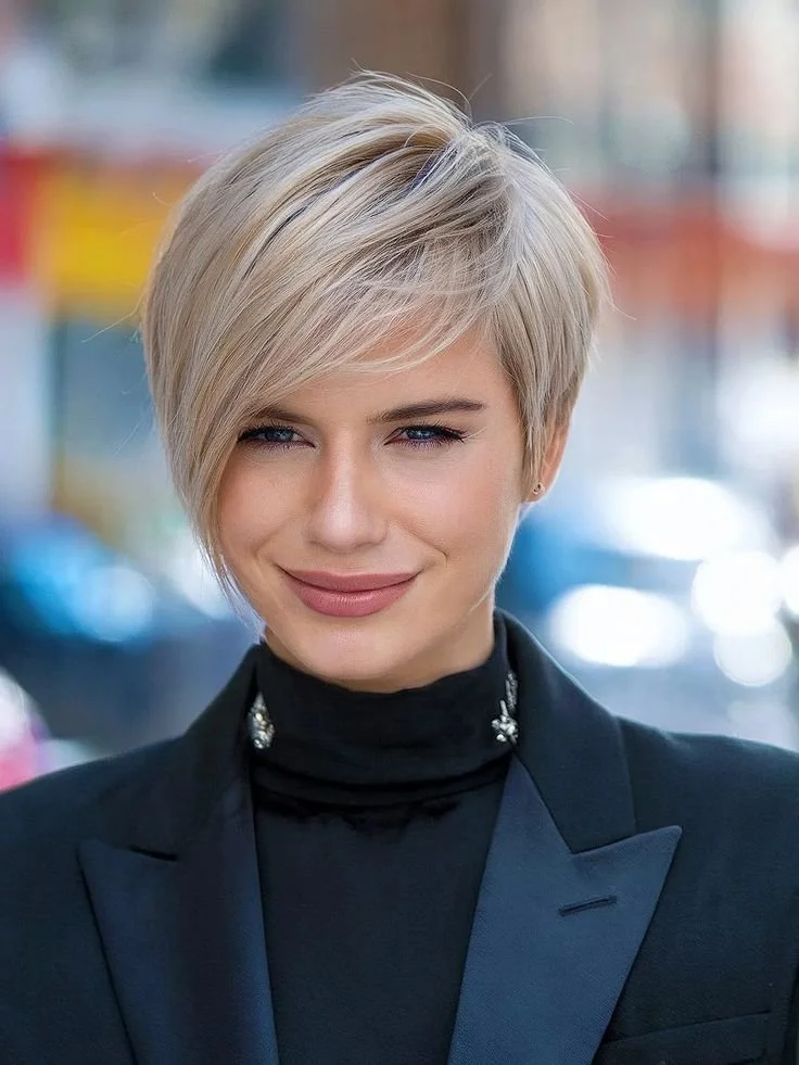 Asymmetrical Light Blonde Pixie — Pixie Cut for Thin Hair