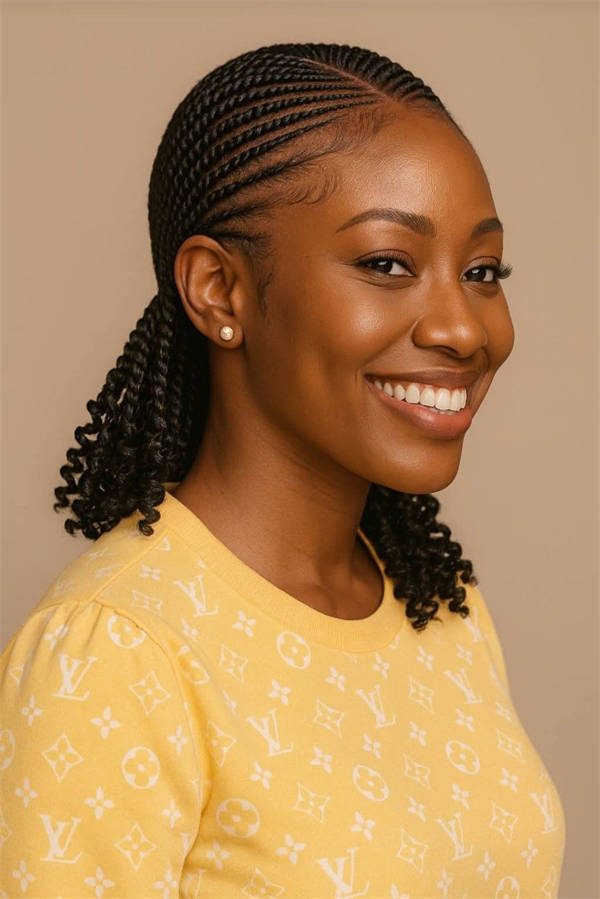 Collarbone Cornrows with Braids Collarbone Cornrows with Braids — Tribal Braids