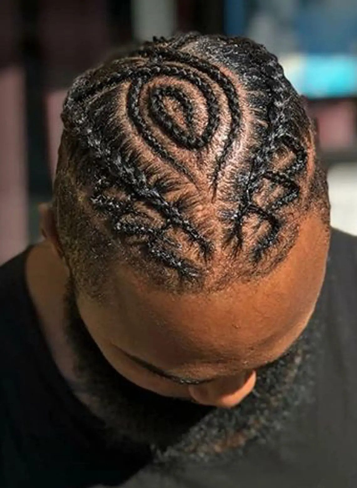 Unique Spiral Pattern Top Braids — Cornrows for Men