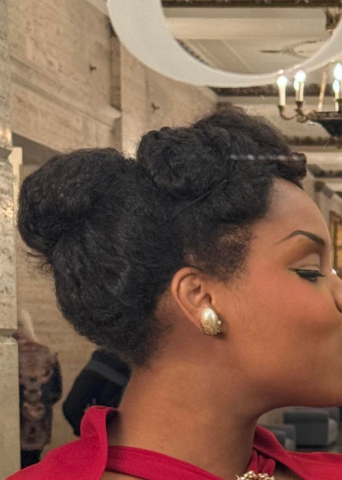 Double Bun Formation With Side Part — Natural Hair Bun