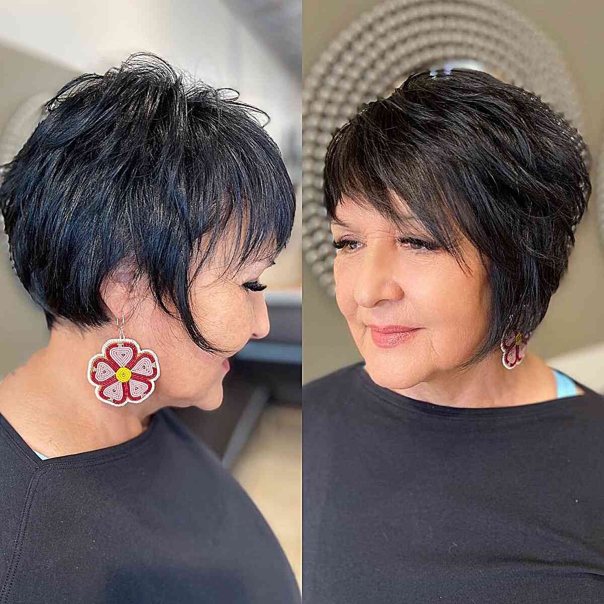 Short Layered Bob With Tousled Waves — Haircuts for Round Faces