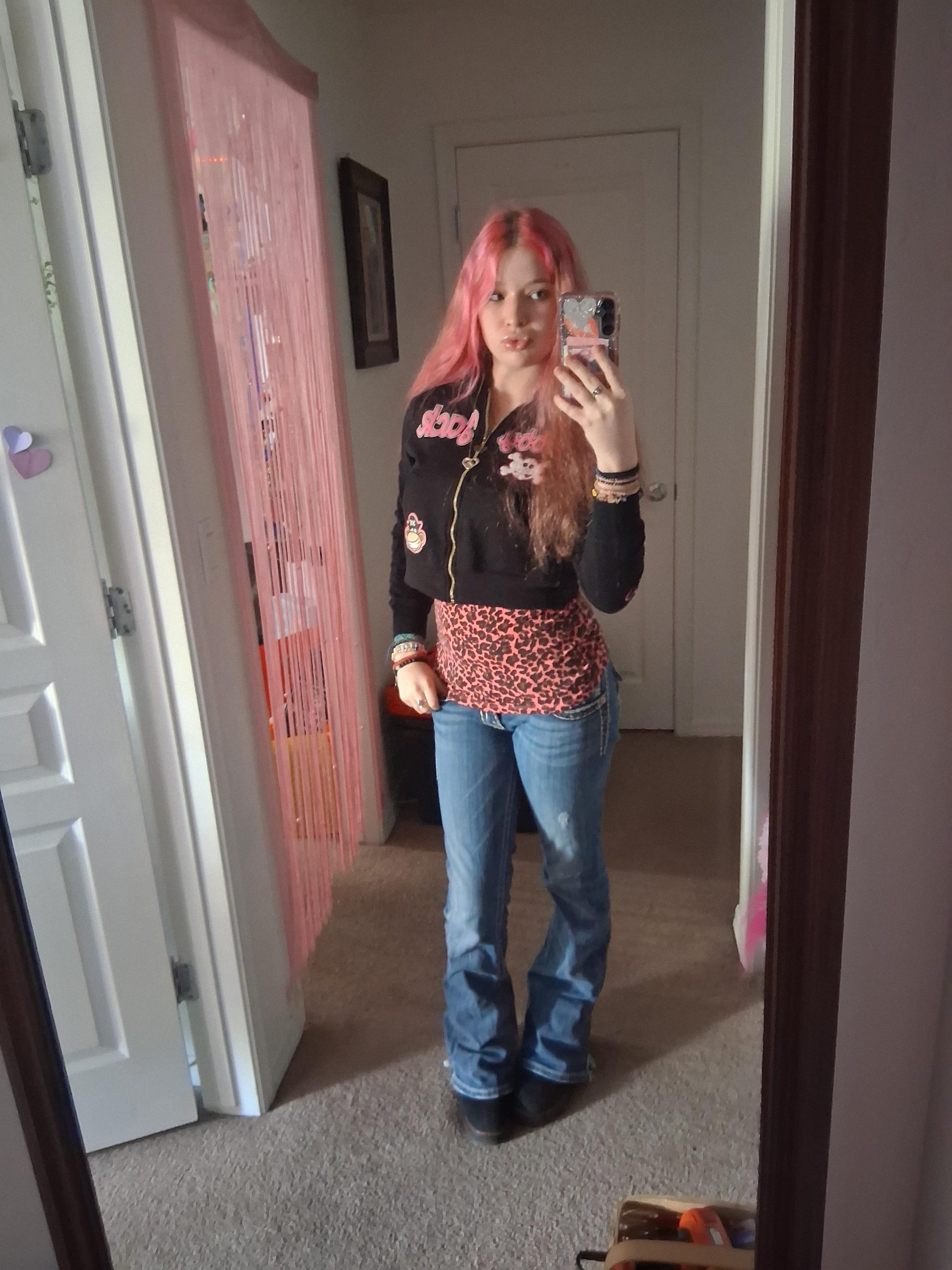 Leopard Print and Flared Jeans: A Bold Casual Statement Leopard Print and Flared Jeans: A Bold Casual Statement — McBling Outfits