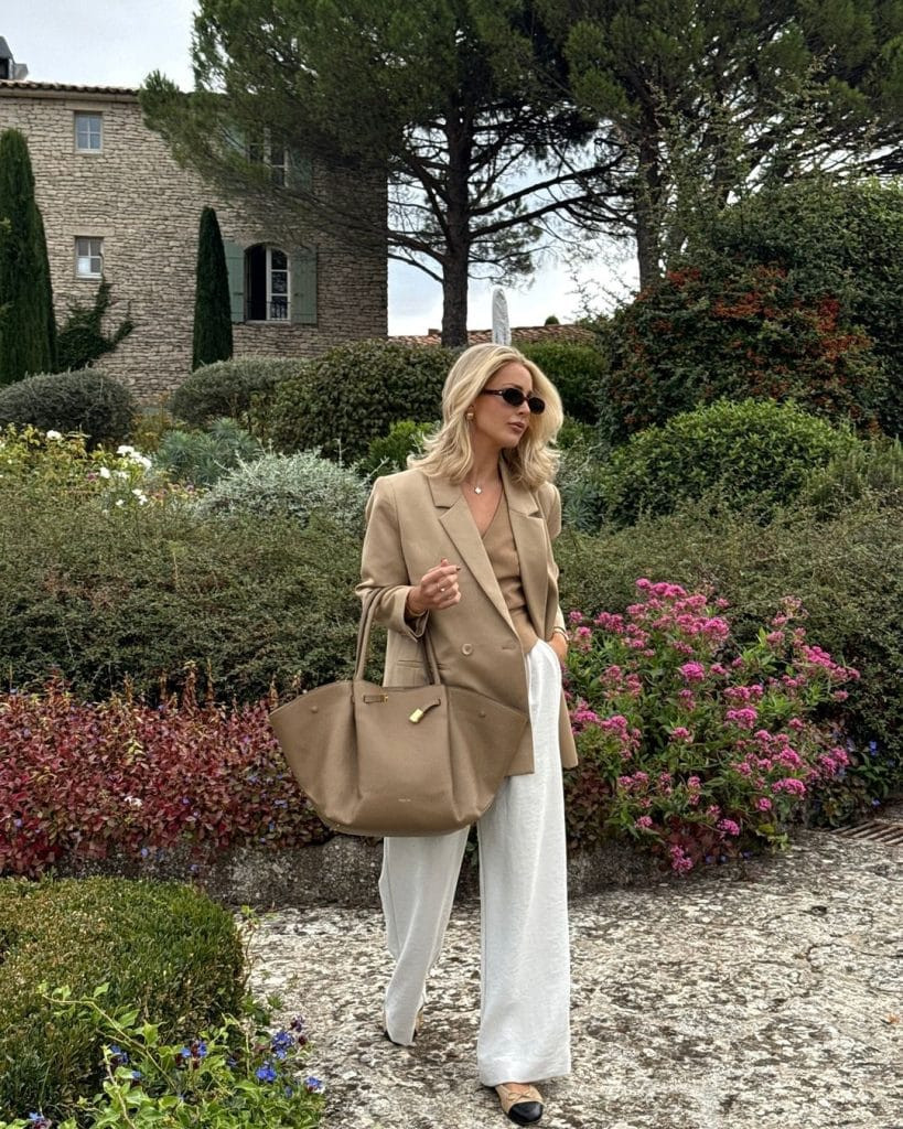 Oversized Beige Blazer and Linen Trousers Oversized Beige Blazer and Linen Trousers — Stealth Wealth Outfits