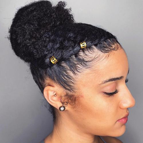 High Updo with Braided Accents — Natural Hair Updo
