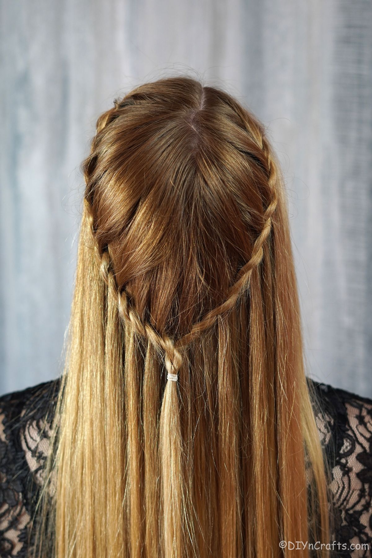 Thick Blonde Half-Up Braided Style — Waterfall Braid