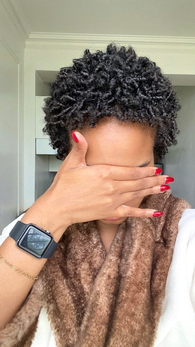 Front View Short Fine Black Hair Tight Curls — Perm Rod Set
