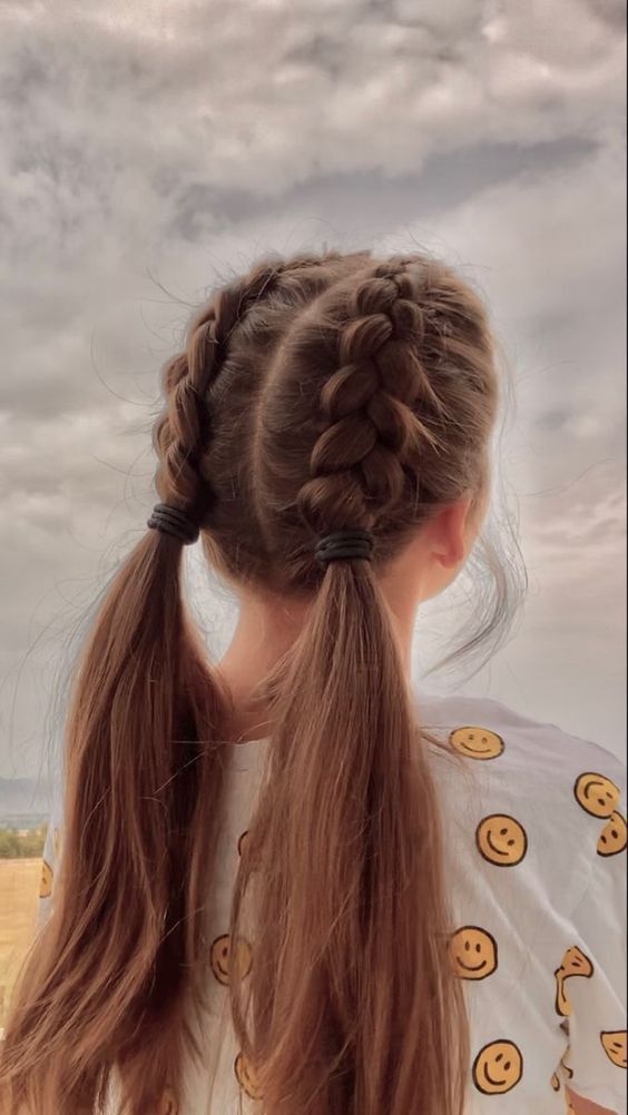 Neat Brown French Braids Neat Brown French Braids — School Hairstyles