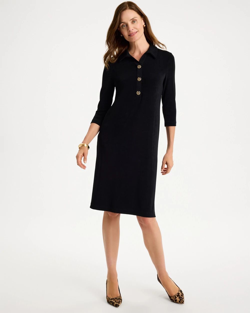 Textured Knit Dress with Leopard Heels for a Bold Business Trip Textured Knit Dress with Leopard Heels for a Bold Business Trip — Business Trip Outfits