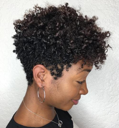 Short Cut with Voluminous Coily Top Short Cut with Voluminous Coily Top — 4B Hairstyles