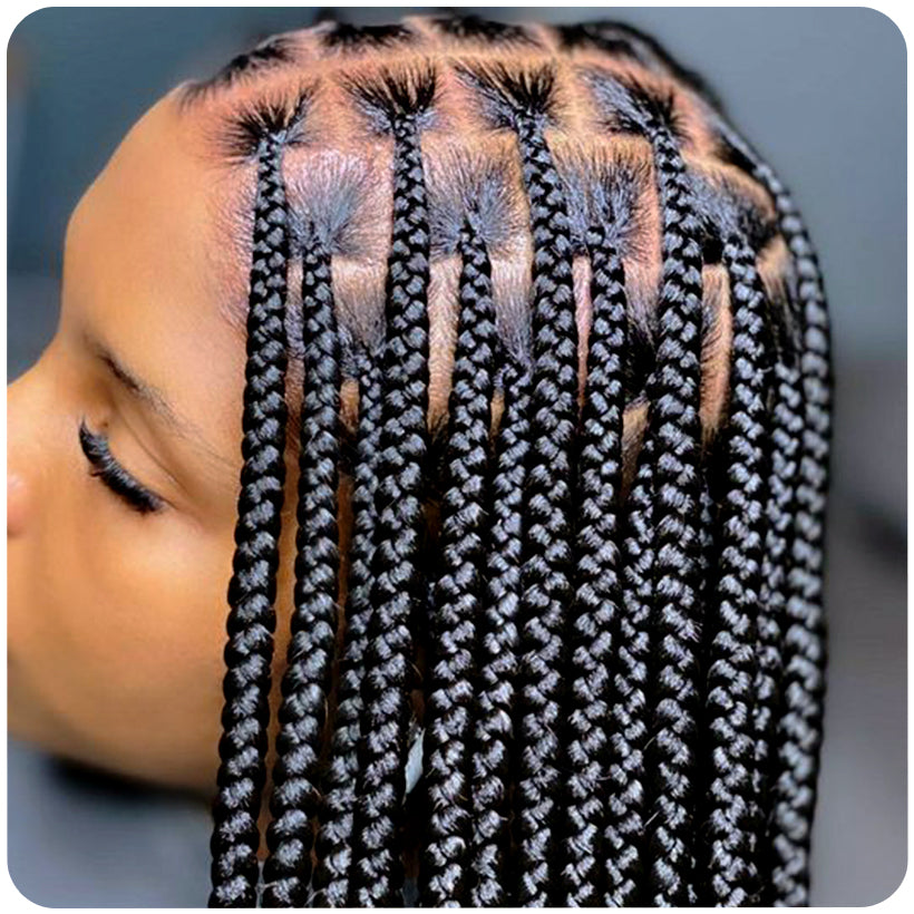 Black Knotless Braids With Visible Start — Medium Knotless Braids