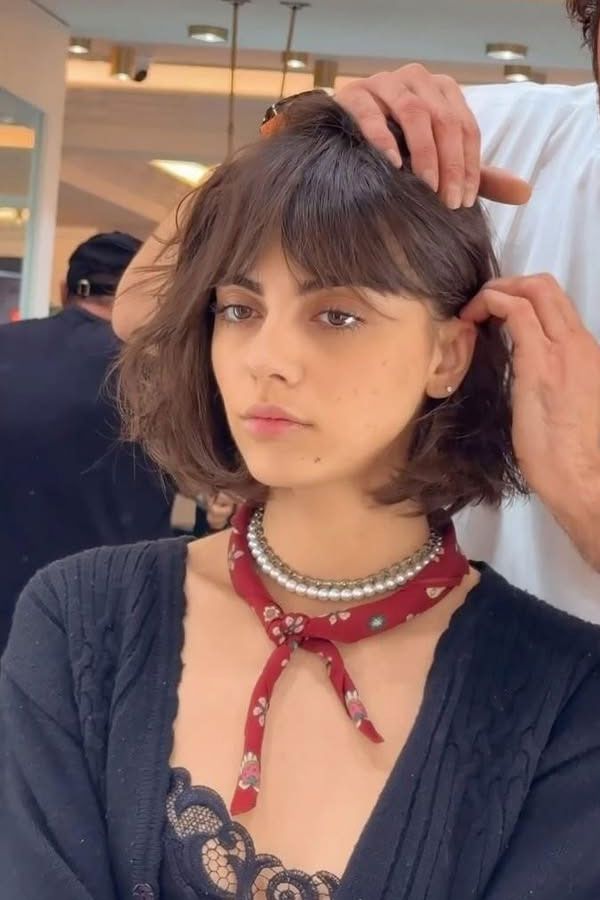 Tousled Bob With Full Bangs — Bob for Fine Hair