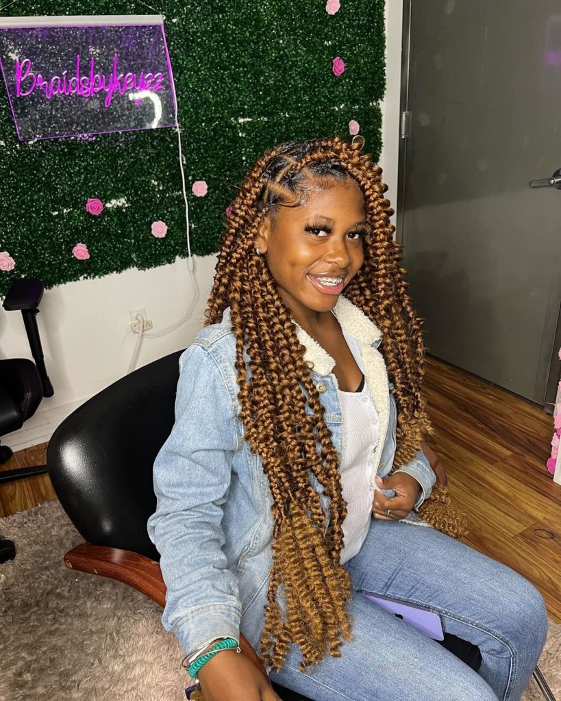 Honey Blonde Butterfly Braids