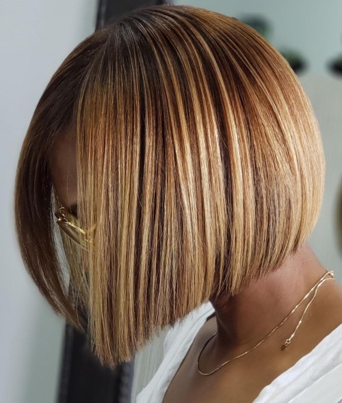 Dark Bob with Blonde Highlights — Bob Hairstyles for Black Women