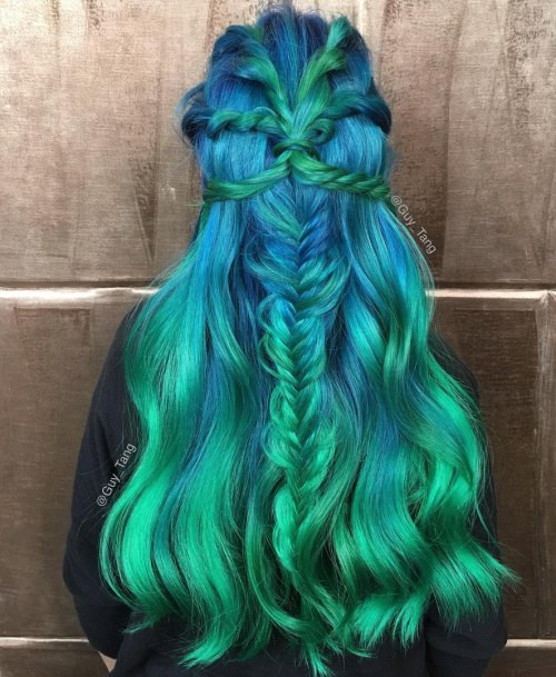 Vibrant Turquoise And Deep Blue Visual Idea — Turquoise Hair