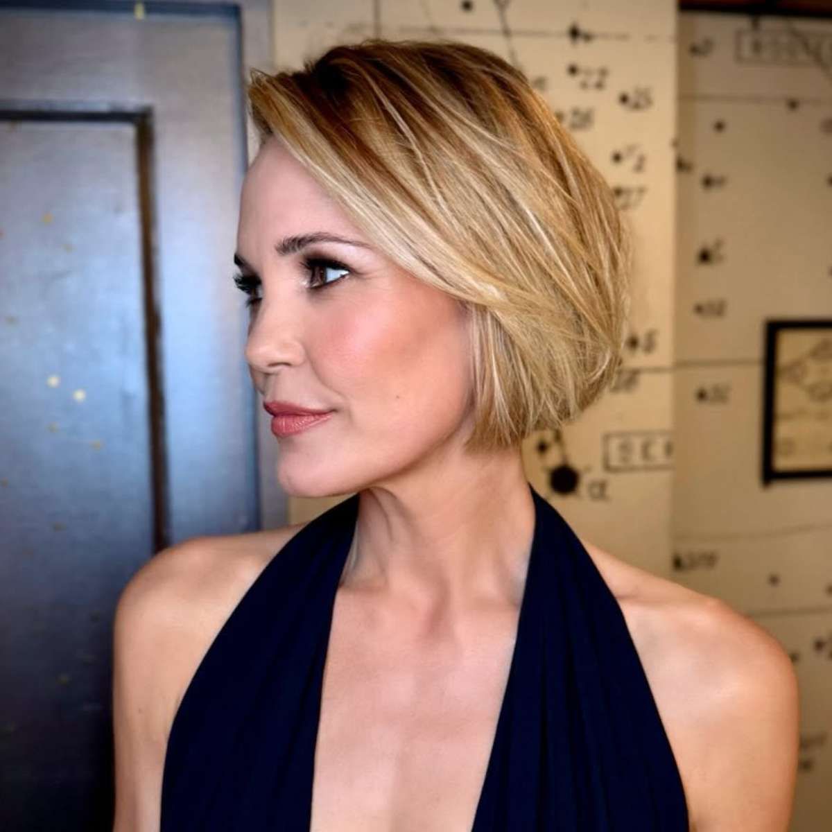 Golden Blonde Bob With Root Shadow