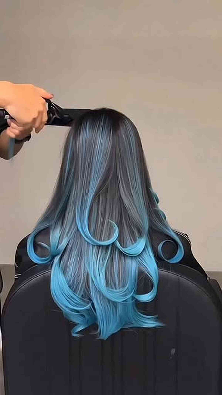 Dark Base With Blue Balayage Dark Base With Blue Balayage — Sky Blue Hair