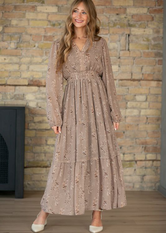 Tiered Floral Maxi Dress for Casual Daytime — Modest Dresses