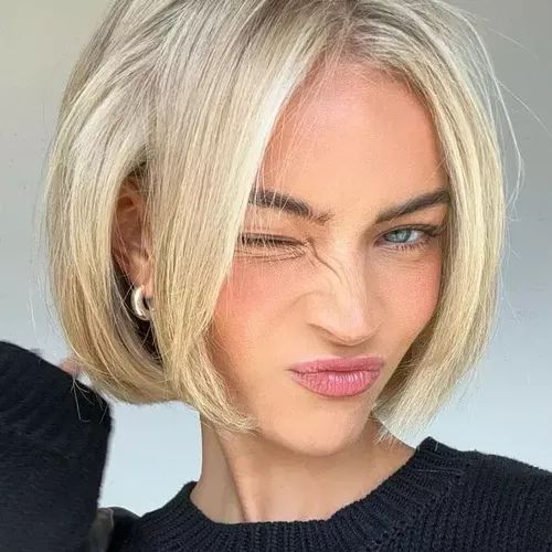 Ash Blonde Bob With Subtle Highlights — Photoshoot Hairstyles