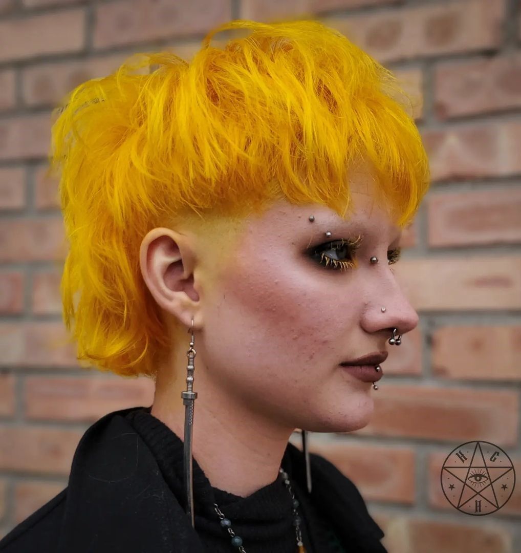 Vibrant Yellow With Faded Undercut Visual Idea — Alt Hairstyles