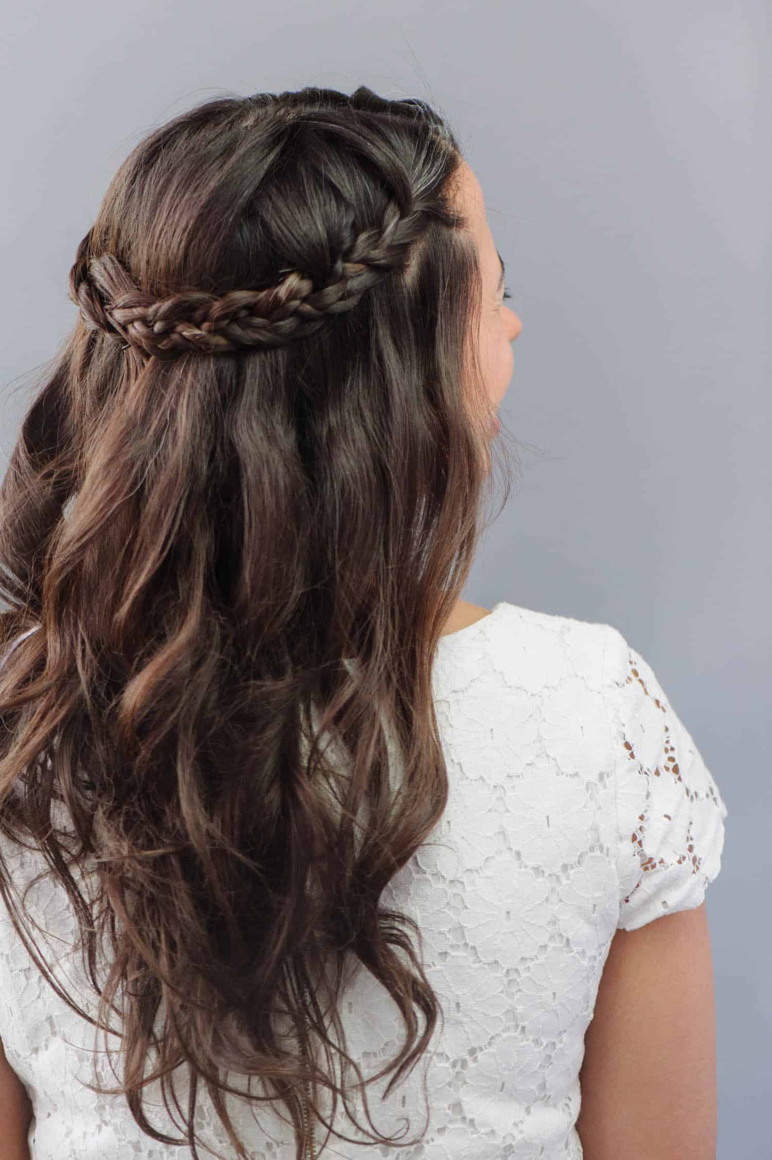 Half Updo With Braided Crown — Easy Hairstyles for Long Hair