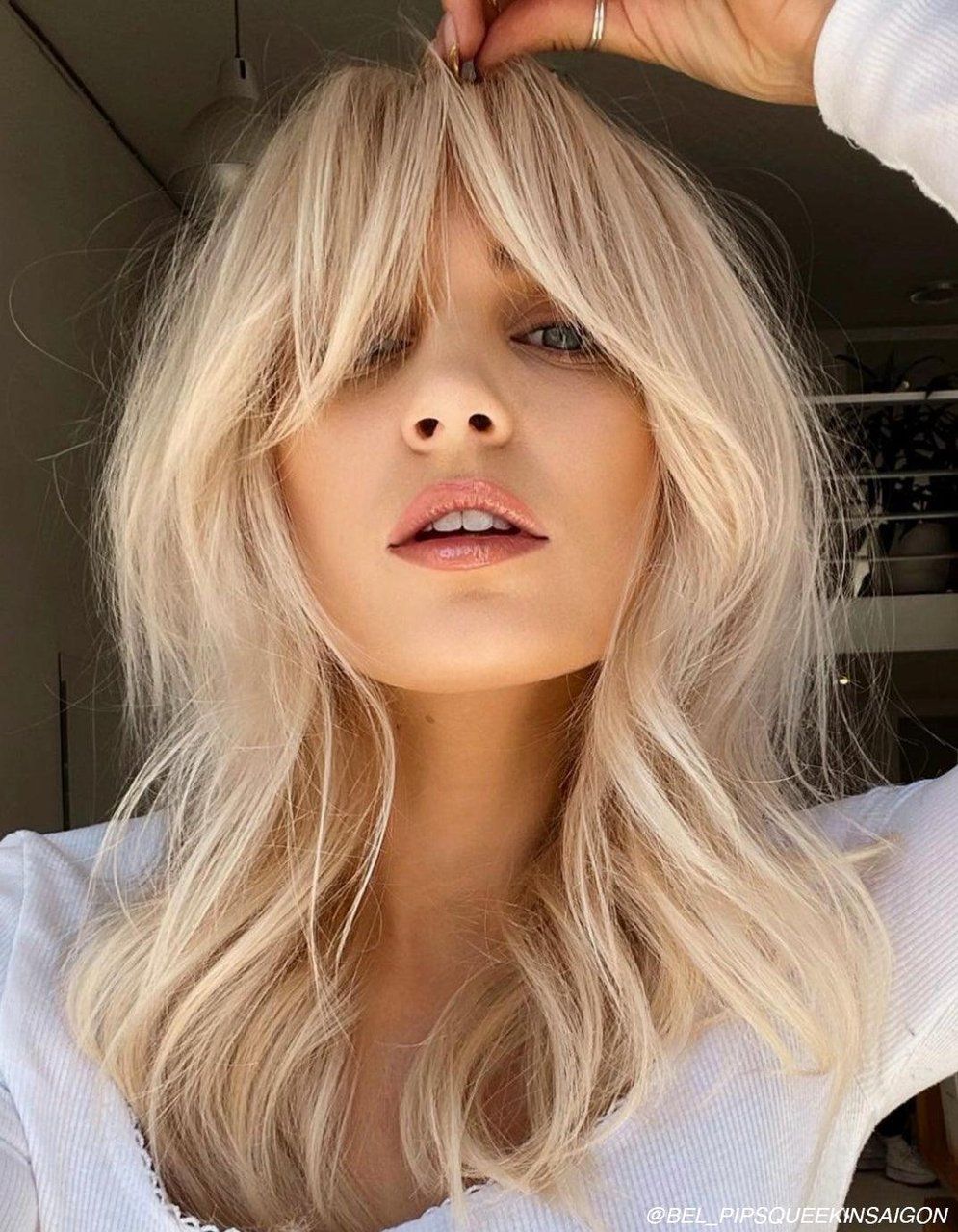 Layered Ash Blonde Shag Layered Ash Blonde Shag — Wash and Go Haircuts