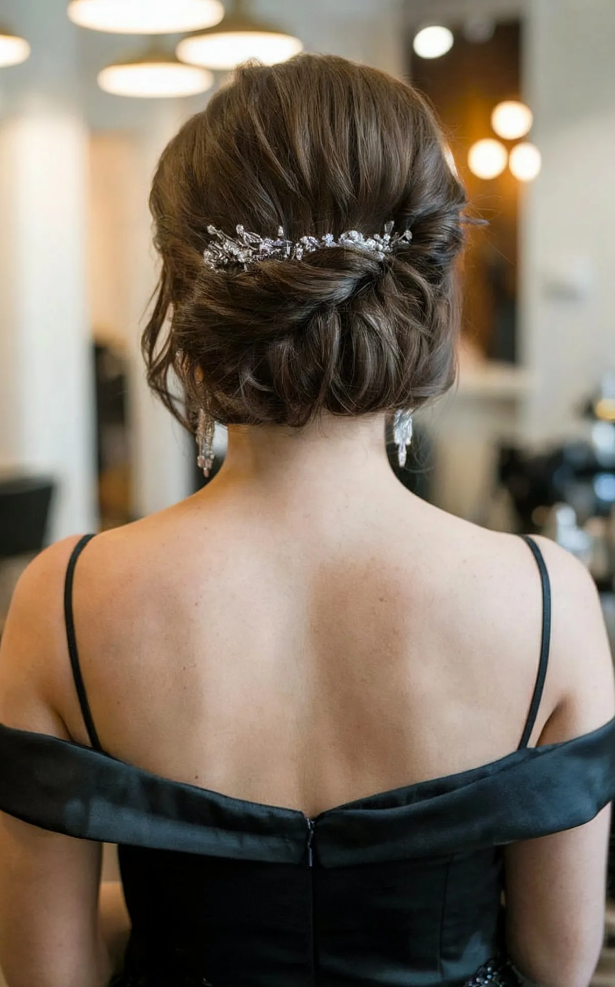Short Dark Brown Twisted Updo Accessory Short Dark Brown Twisted Updo Accessory — Updos for Short Hair