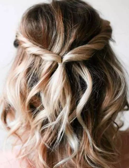 Dark Blonde Lob Twisted Half-Updo Dark Blonde Lob Twisted Half-Updo — Prom Hairstyles for Short Hair