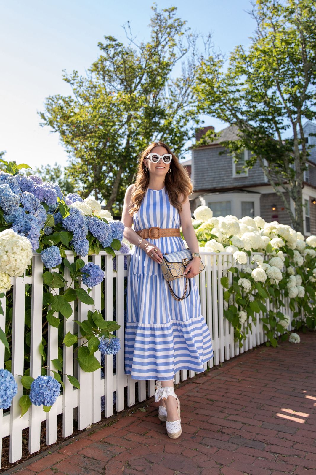 Chic Summer Tiered Dress with Espadrille Wedges Chic Summer Tiered Dress with Espadrille Wedges — Striped Dresses