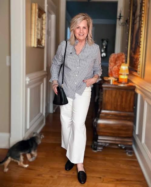Striped Shirt and Wide-Leg Pants for Business Casual Striped Shirt and Wide-Leg Pants for Business Casual — J Crew Outfits