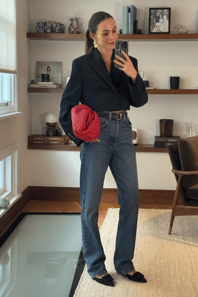 Casual Business Casual Outfit Idea — Dark Wash Jeans Outfits