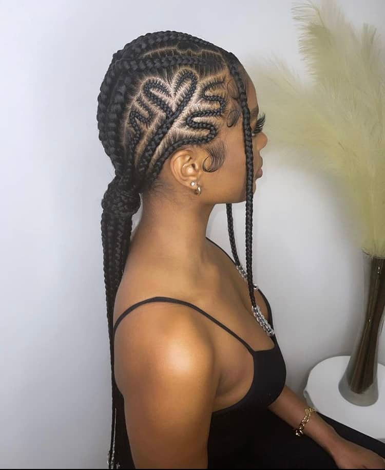 Mid-Back Visual Idea Mid-Back Visual Idea — Heart Part Braids