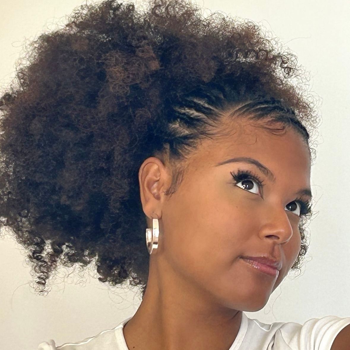 High Afro Puff With Braided Edges — High Puff