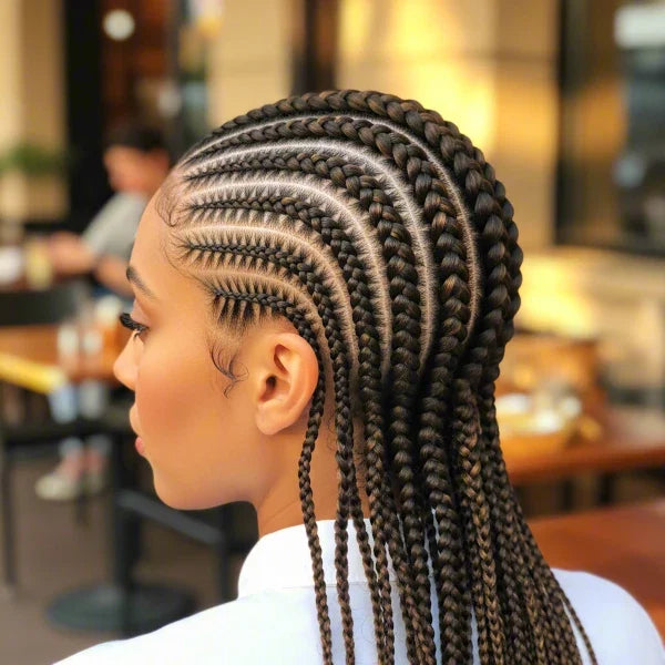 Dark Brown Cornrows with Blonde Highlights — Brown Braids