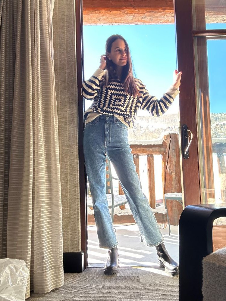Geometric Sweater with Chunky Boots for a Rustic Vibe — Colorado Outfits