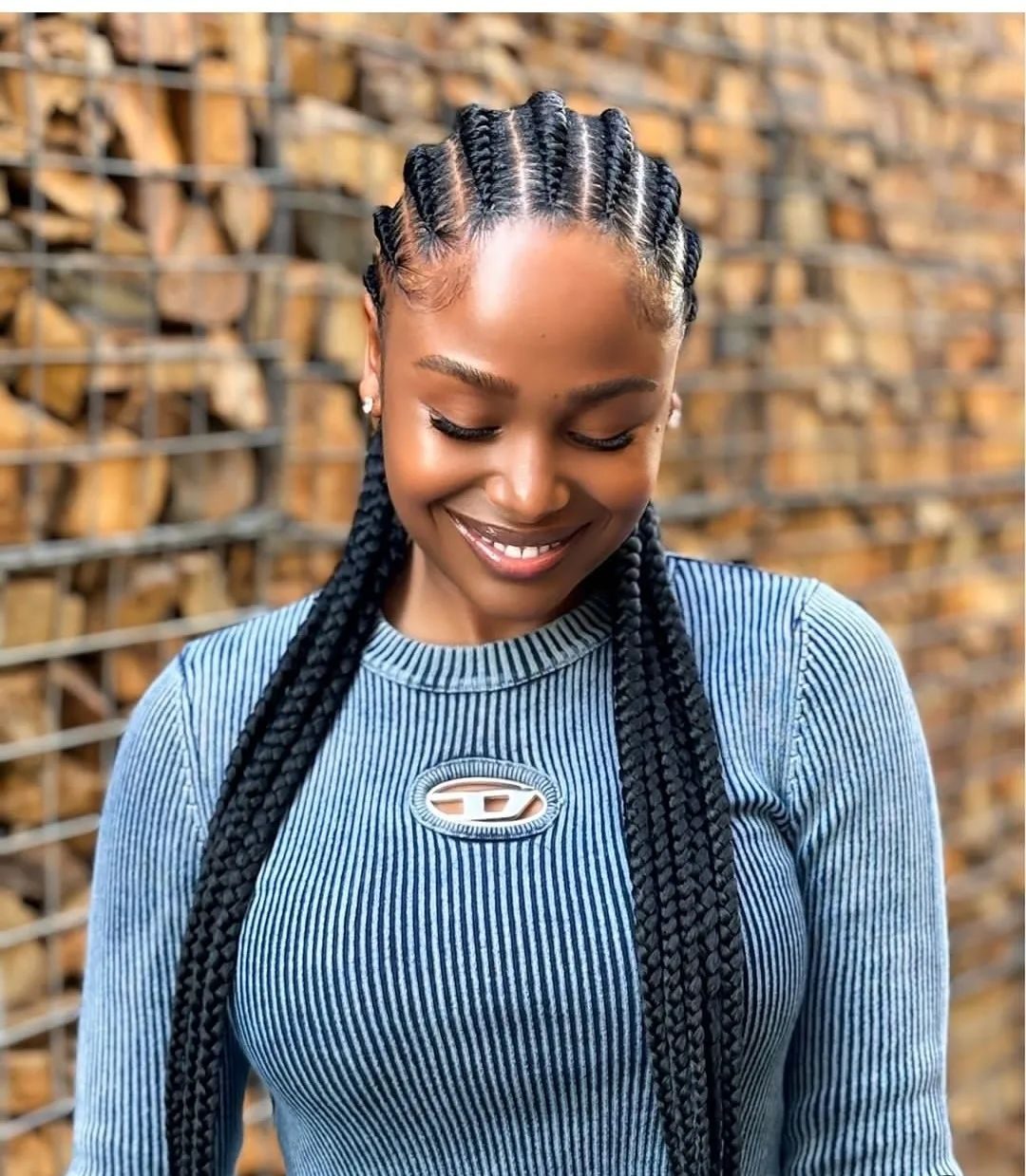 Mid-Back Braids with Extensions — Feed In Braids