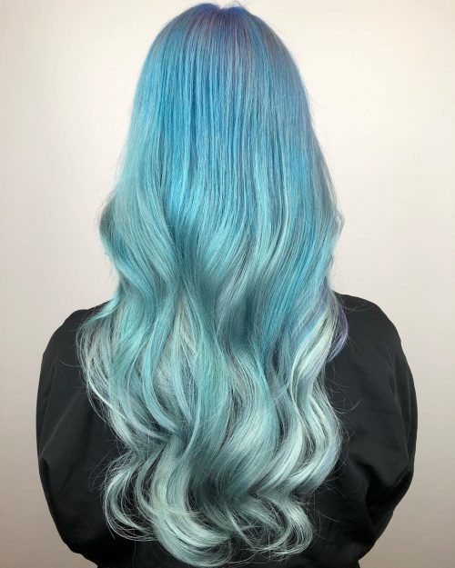 Pastel Blue And Turquoise Ombre Visual Idea — Pastel Blue Hair