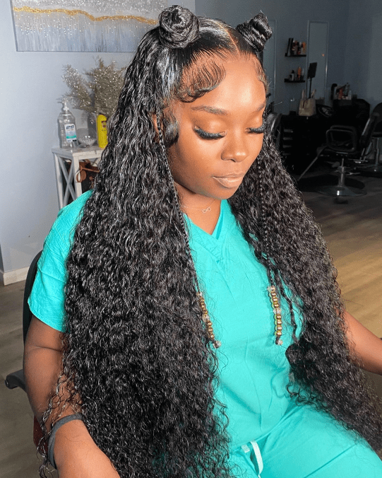 Very Long Curly Braids and Space Buns Very Long Curly Braids and Space Buns — Sew In Hairstyles