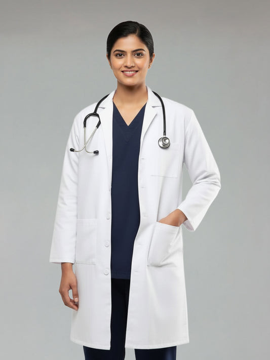 Navy and White Professional Attire with Stethoscope Navy and White Professional Attire with Stethoscope — Doctor Outfits Women