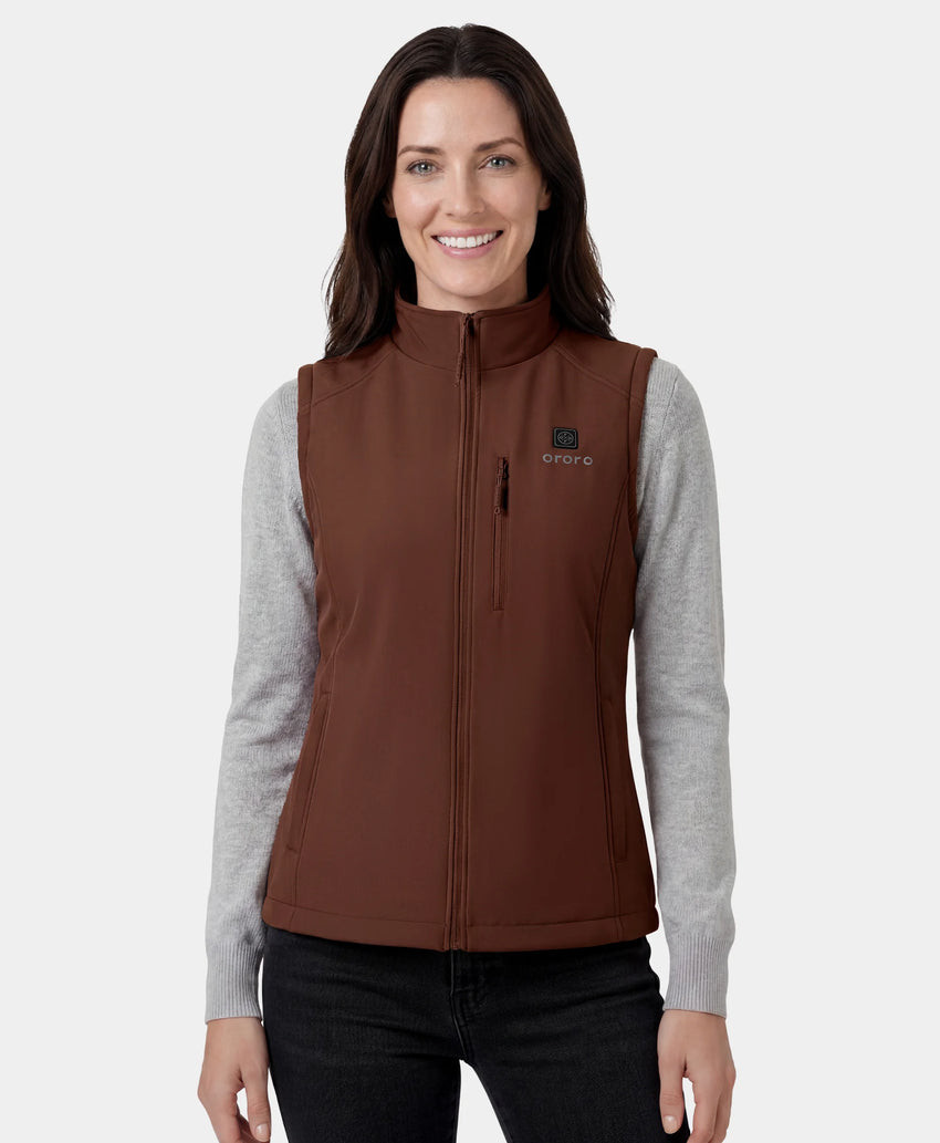 Brown Softshell Vest for Outdoor Activity Brown Softshell Vest for Outdoor Activity — Vests