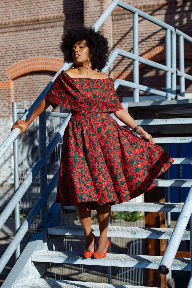 Off-the-Shoulder Dress With Puff Sleeves Off-the-Shoulder Dress With Puff Sleeves — Afrocentric Outfits